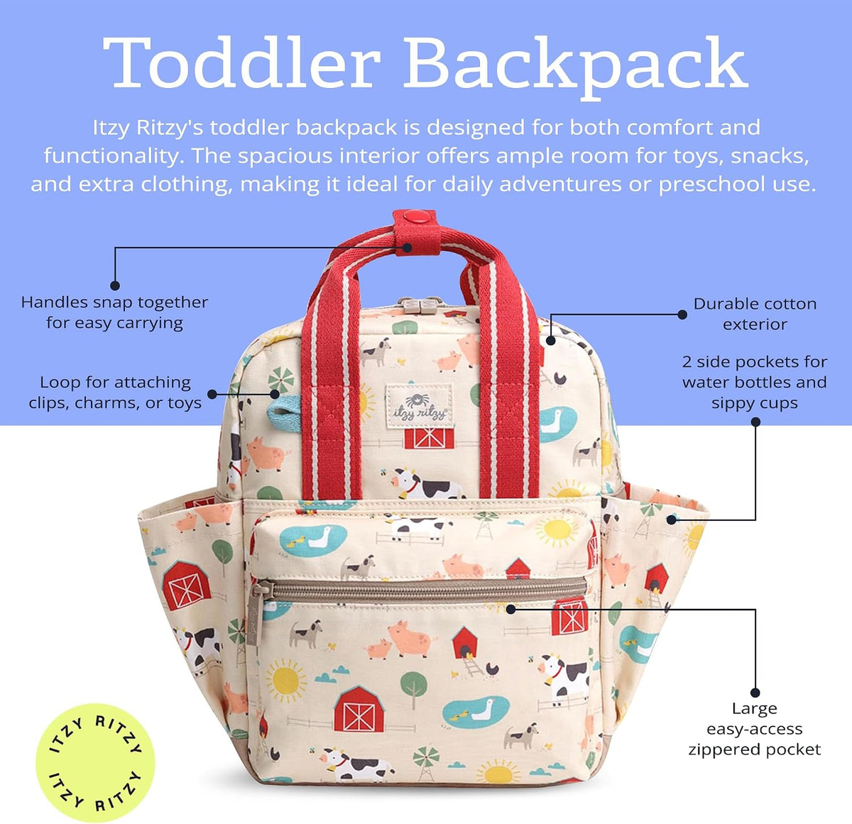 Itzy Ritzy Mochila para niños pequeños \u2013 Bolsa de guardería \u...