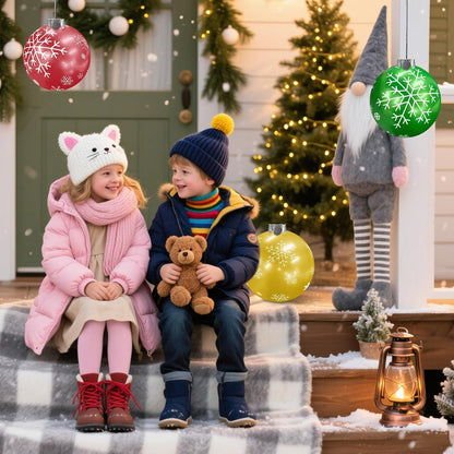 YHFUISK 10 piezas de decoraciones navideñas para exteriores, copos...