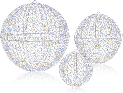 Tangkula Paquete de 3 Bolas de Luz LED de Navidad para Árbol, Grand...
