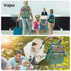 KABAQOO Mochila para pañales con estación de cambio desmontable, bo...