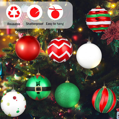 Wettarn Juego de 8 adornos navideños grandes de bolas de 6 pulgadas...