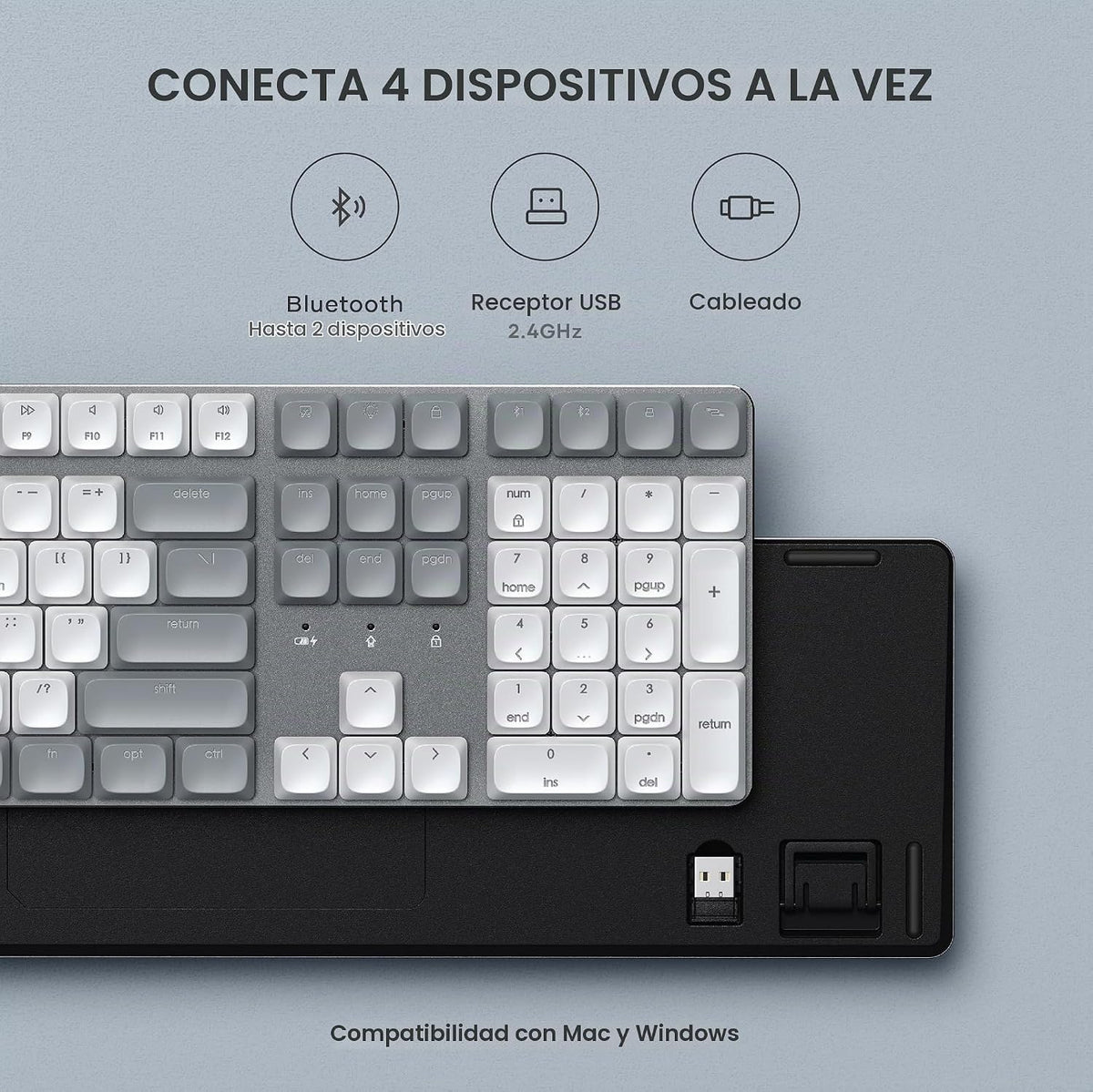 Satechi SM3 - Teclado mecánico para Mac y Windows, 108 teclas de ta...