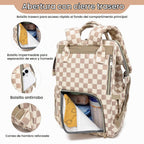 GAIVP mochila de pañales para bebe, café a cuadros, Mochila para pa...