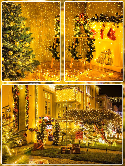 Tira de luces LED de Navidad de 108 pies con 300 luces LED enchufab...