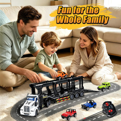 YongnKids Coche de control remoto de 14 pulgadas camión transportad...