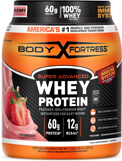Body Fortress - Proteína de suero de leche en polvo super avanzada,...