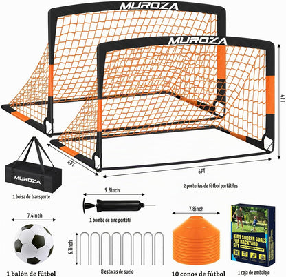 Portería de fútbol, juego de porterías de fútbol para niños para pa...