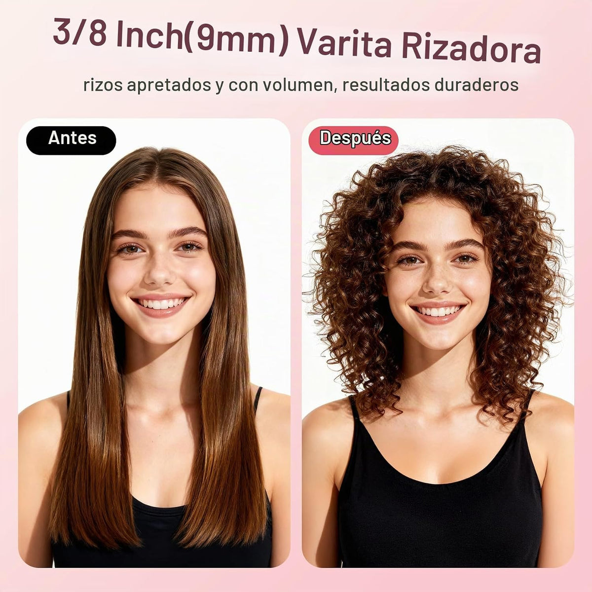 Varita rizadora pequeña de 3\/8 pulgadas con barril delgado para ca...