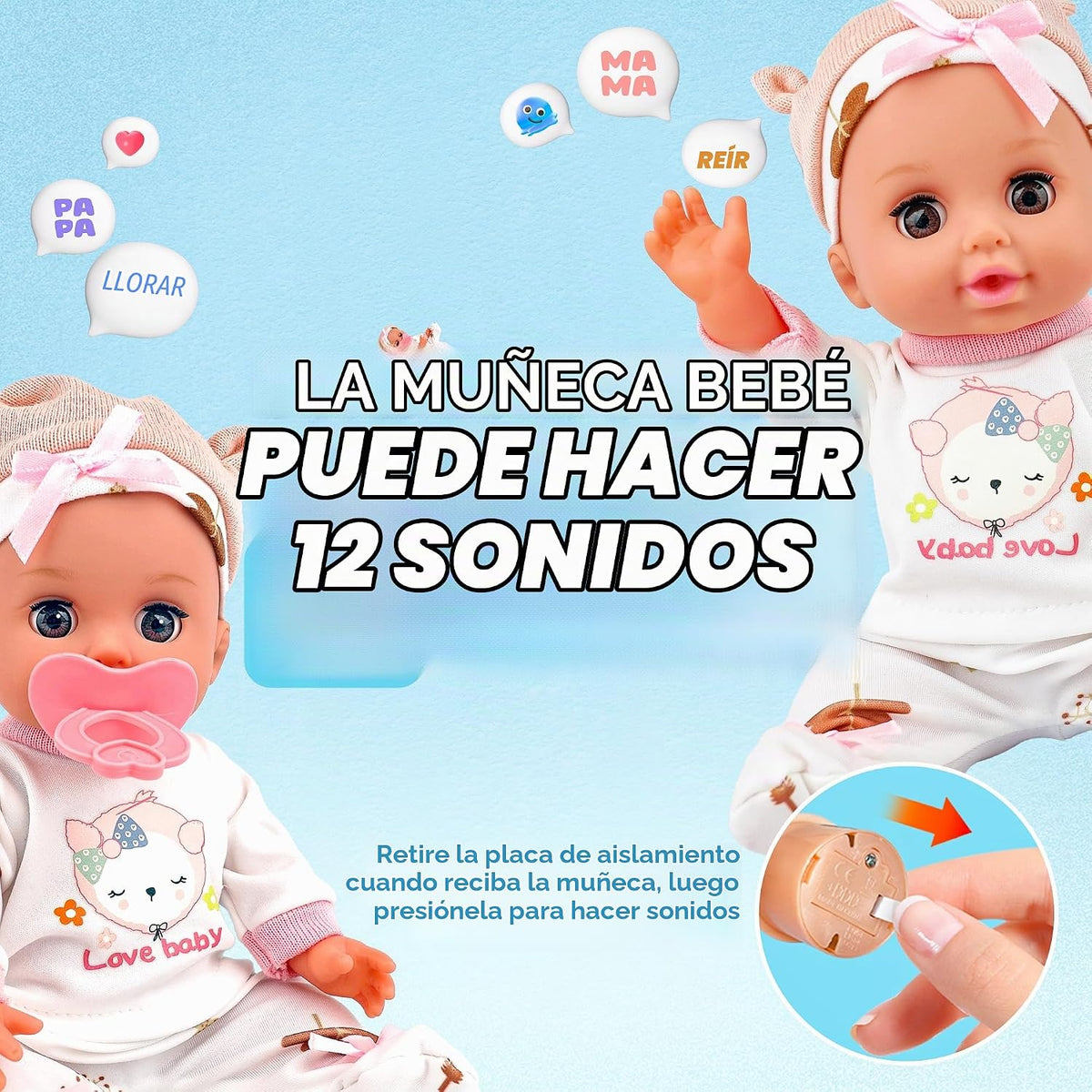 SMILESSKIDDO Muñeca de bebé de 14 pulgadas con accesorios para muñe...