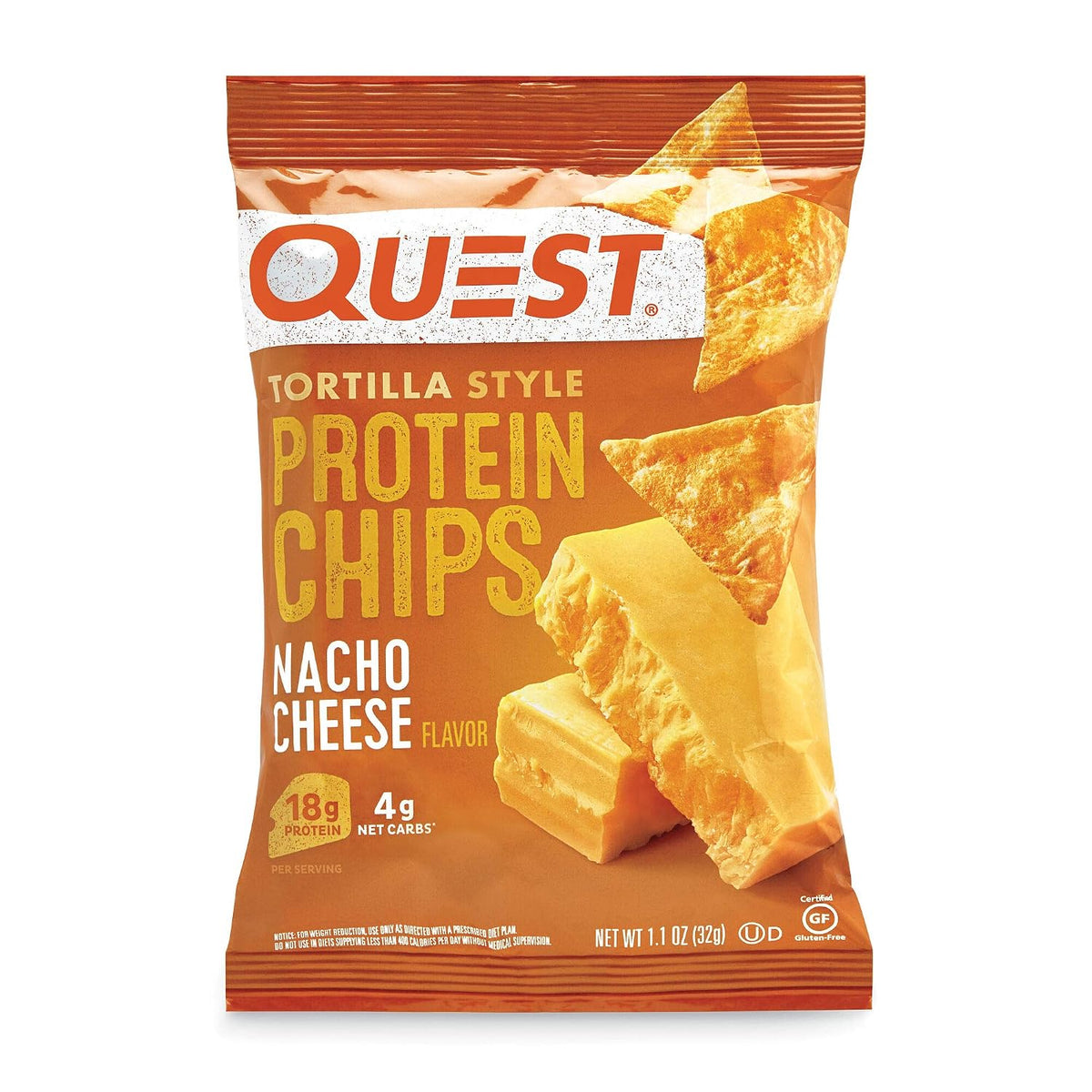 Chips de proteína estilo tortilla - 0.67 oz de proteína - queso nac...
