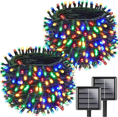 KAQ Paquete de 200 luces solares LED para exteriores, impermeables...