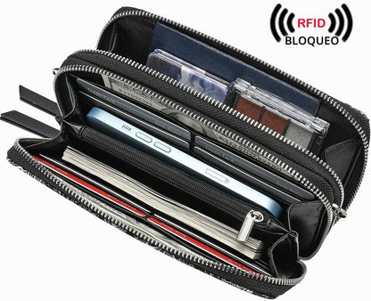 Lanyani Cartera Cruzada RFID con Correa de Muñeca y Bolsillo para T...