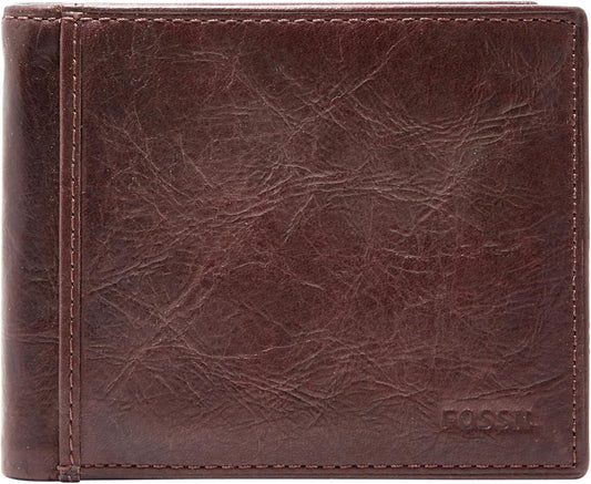 Fossil Cartera para hombre, de piel Ingram con bloqueo RFID, plegab...