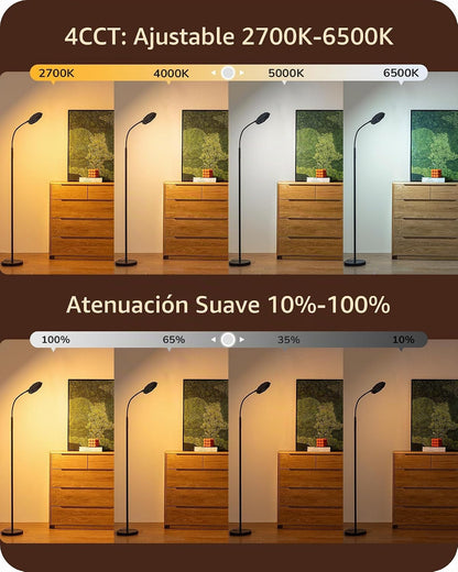 EDISHINE Lámpara de pie LED moderna 1300LM Lámparas de pie para sal...
