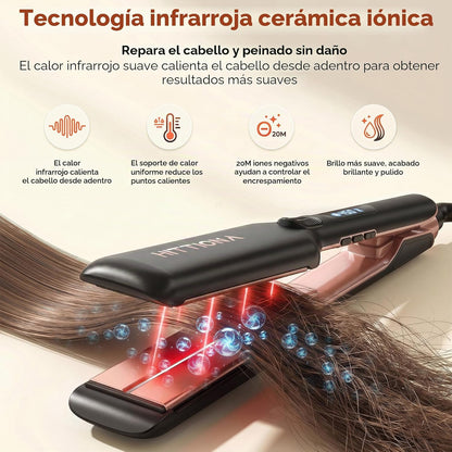 Plancha de pelo de cerámica de 1.75" de ancho para mujeres, pla...