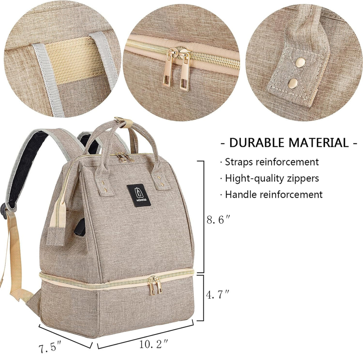 MOMIGO Mochila para extractor de leche \u2013 Doble capa para madre...