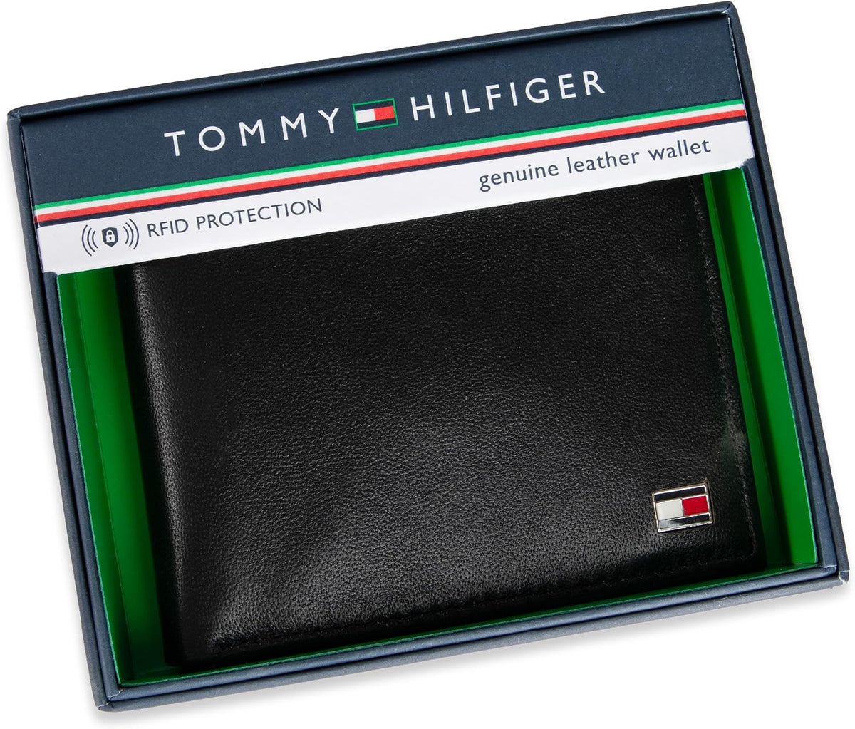 Tommy Hilfiger Cartera Passcase para hombre con ventana de identifi...