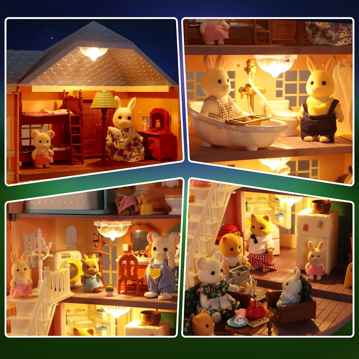 BananMelonBM Kid Toys Family Cozy Cabin Country Home Playset | Mueb...