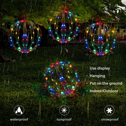 Bolas de luz de Navidad de 12 pulgadas, paquete de 3 esferas de dec...