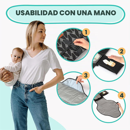 Pillani Cambiador Portátil - Alfombrilla Cambiadora de Pañales de V...