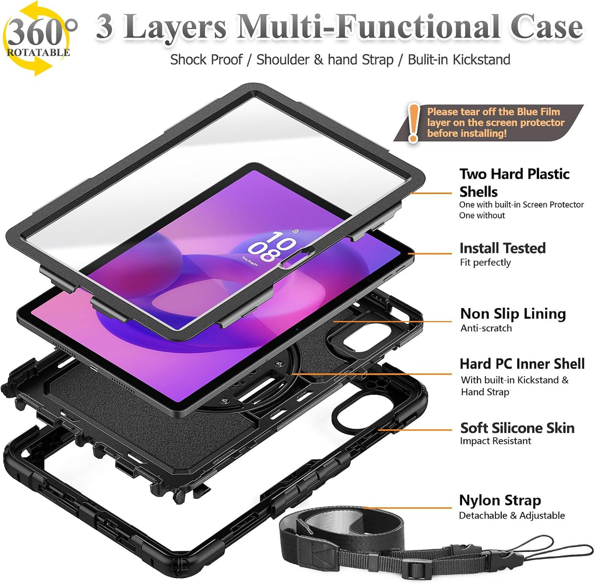 SEYMAC stock Funda para tablet Lenovo Idea Tab de 11 pulgadas\/M11...