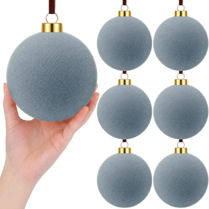PullCrease 6 bolas de terciopelo de Navidad de 4 pulgadas, adornos...