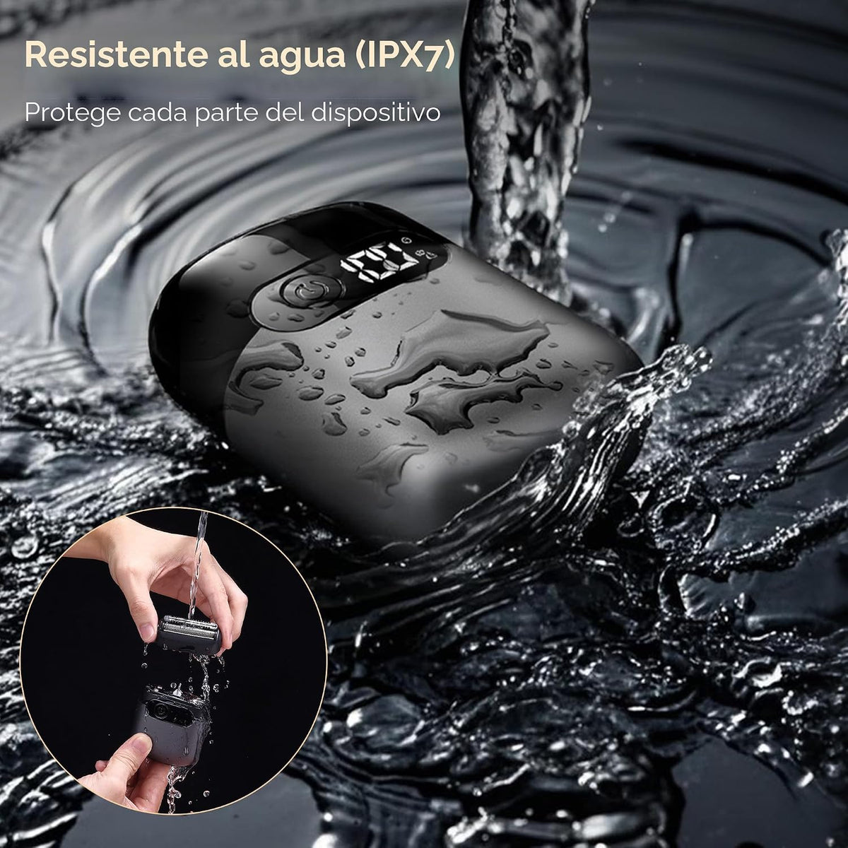 Maquinilla de afeitar eléctrica para hombres, afeitadora de alumini...