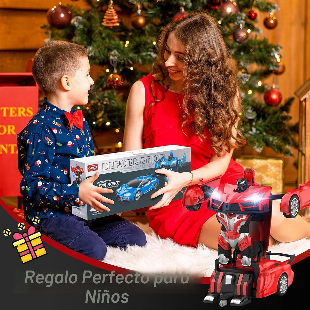 Qumcou Coche de Control Remoto Transformable 1:16, Juguetes para ni...