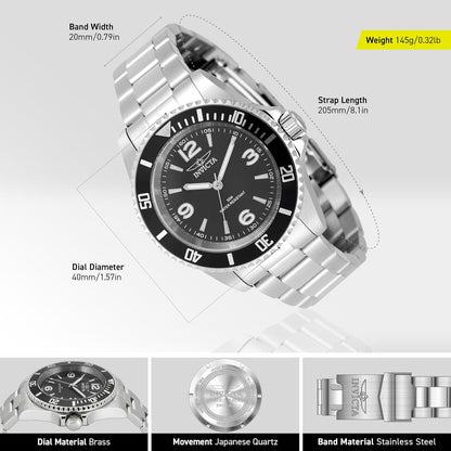 Invicta Mens Watch Stainless Steel 40mm
