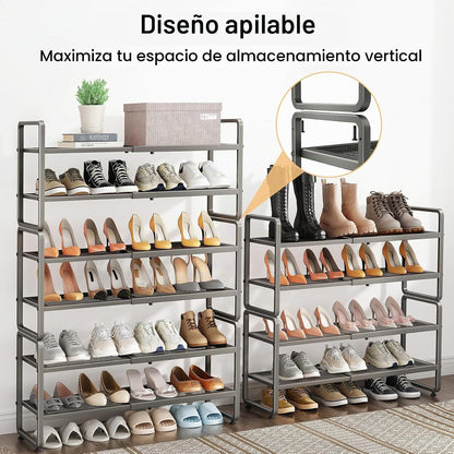 SNTD Zapatero de metal expandible para armario, entrada y garaje, 4...