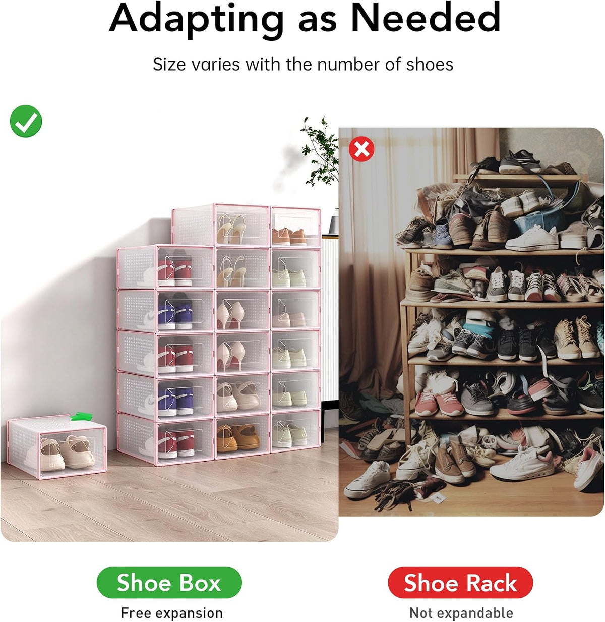 Foluck Caja organizadora de almacenamiento de zapatos, tamaño XL |...