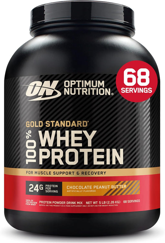 Optimum Nutrition Gold Standard 100% proteína de suero en polvo, ma...