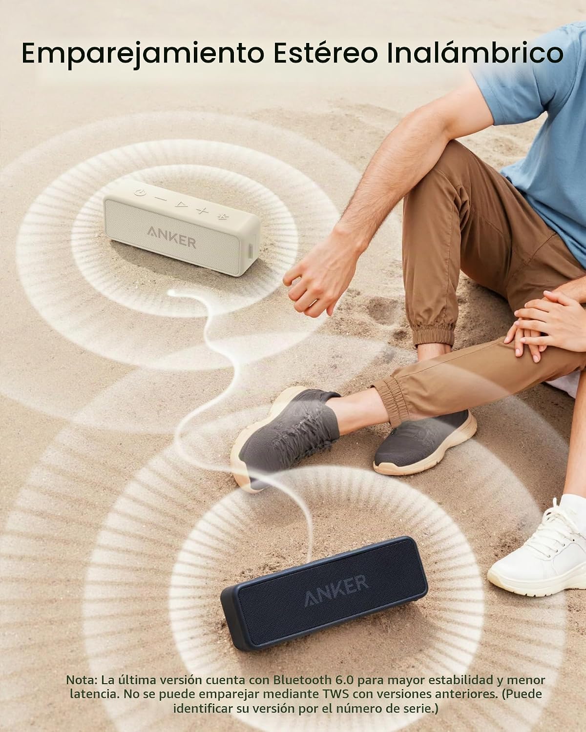 Altavoz Bluetooth portátil Soundcore Anker 2, tiempo de reproducció...