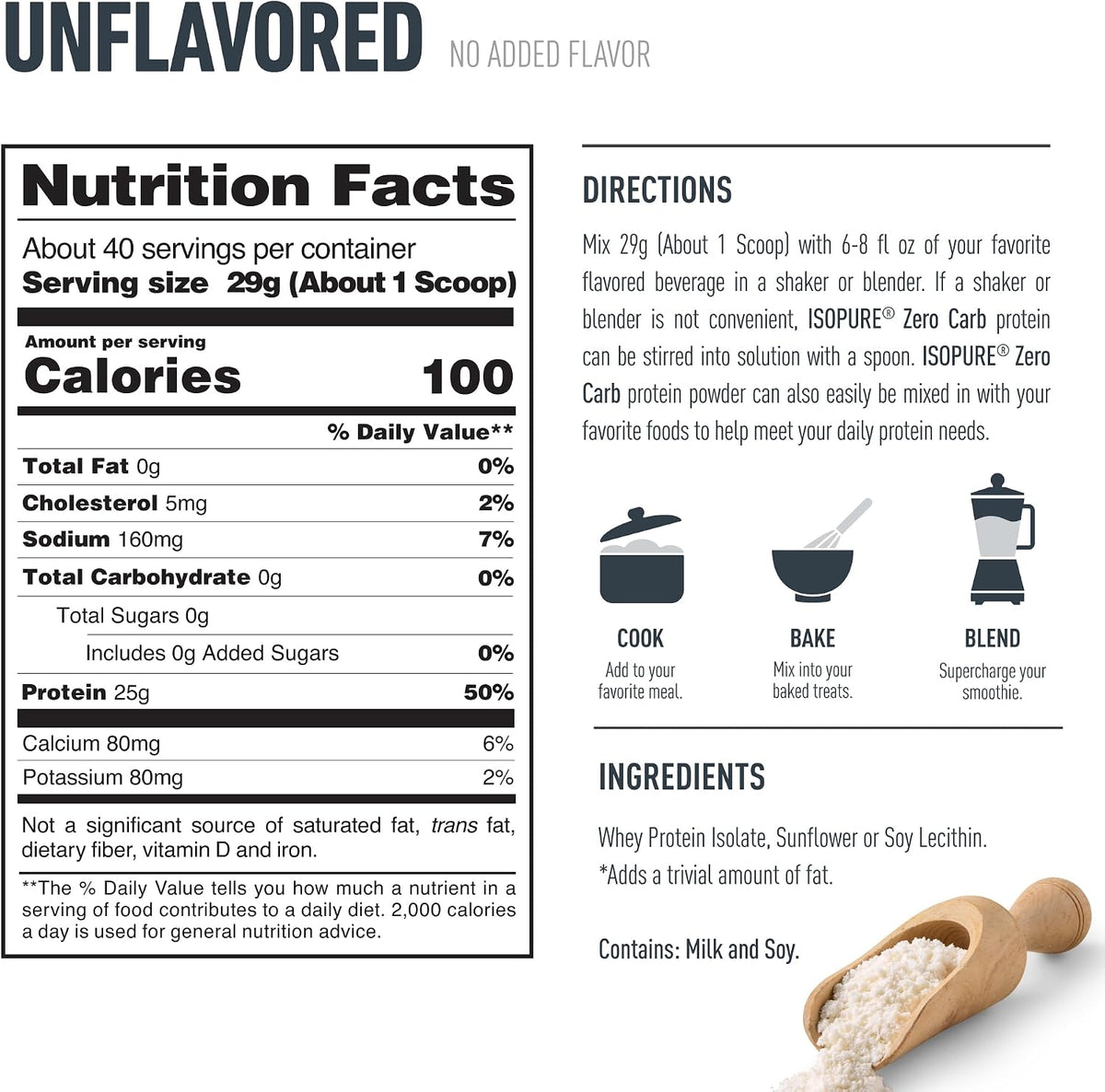 Isopure Zero Carb - Proteína aislada de suero 100% puro, sin lactos...