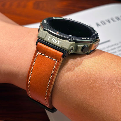 SMITHA Correa de reloj de cuero genuino compatible con Amazfit T-Re...
