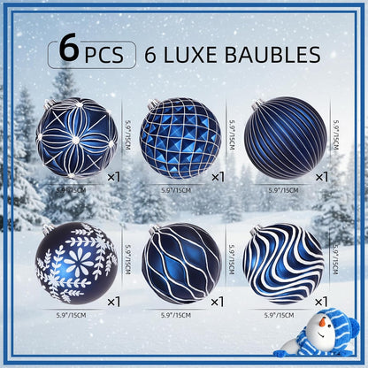 Lanpn 6 bolas de Navidad grandes de 6 pulgadas, decoraciones colgan...