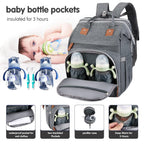 DerJunstar - Mochila para pañales con cambiador para bebés con cuna...