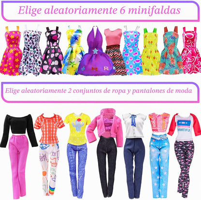 iBayda Juego de 139 piezas de muñeca y armario de moda de 11.5 pulg...