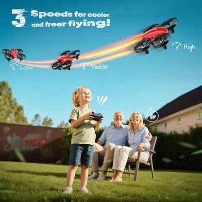 Veeniix V995 Mini dron rojo para niños y principiantes, cuadricópte...
