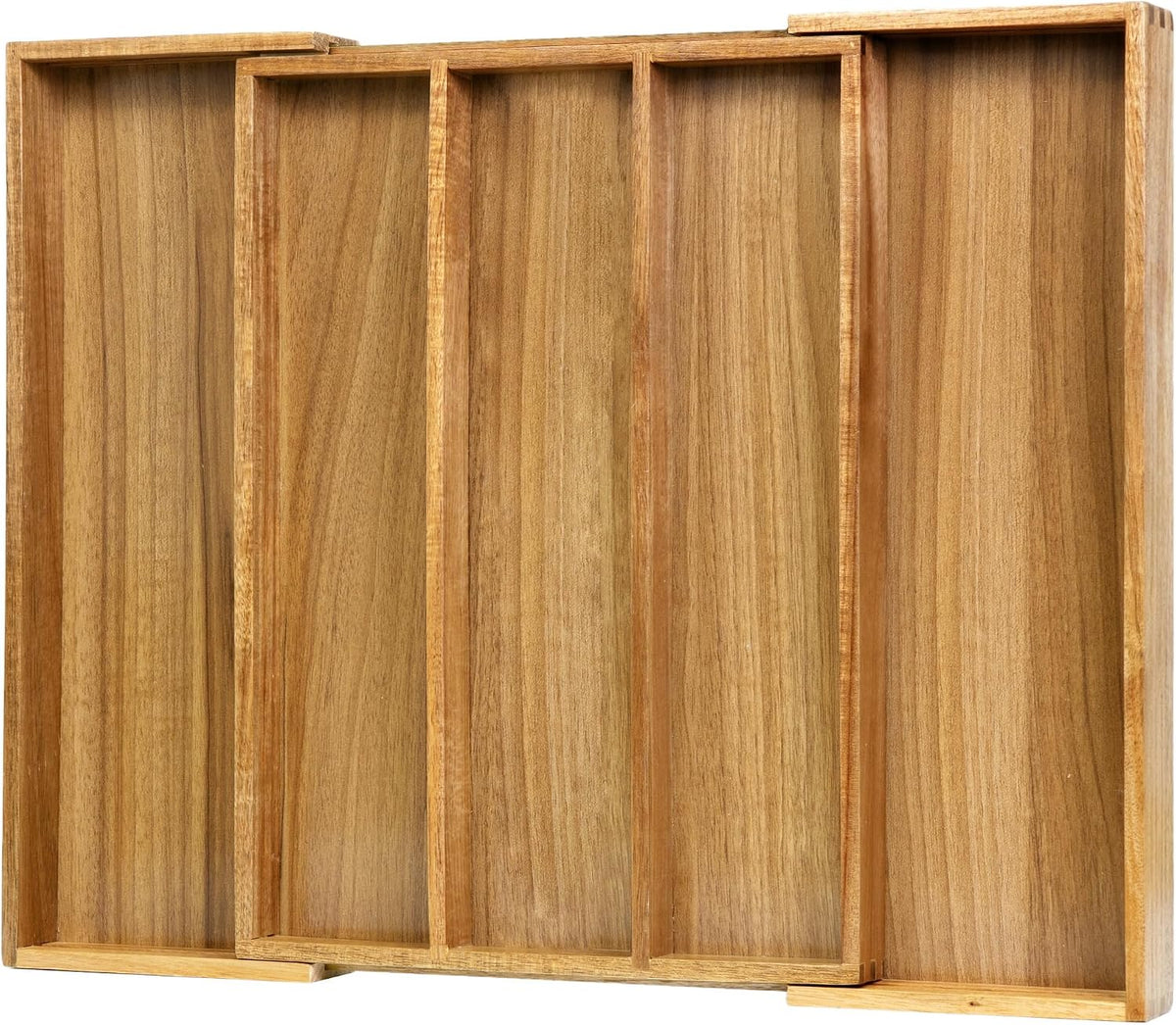 VaeFae Organizador de Cubiertos de Cocina de Acacia, Organizador de...