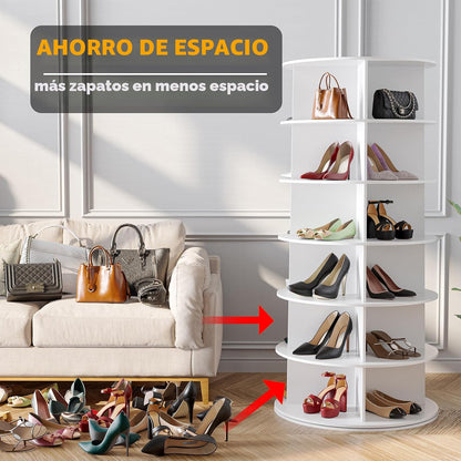 SpaceAid Zapatero giratorio de 6 niveles, torre de exhibición de za...