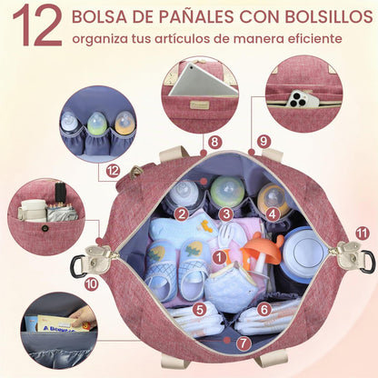 Pritent Bolsa de Pañales Tipo Tote \u2013 Bolsas de pañales para be...