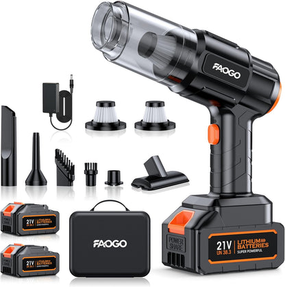FAOGO Aspiradora portátil inalámbrica para automóvil, motor sin esc...