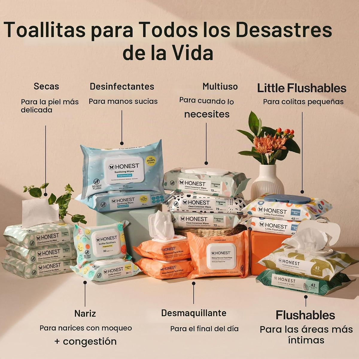 The Honest Company Toallitas multiusos para bebés, juego de patrone...