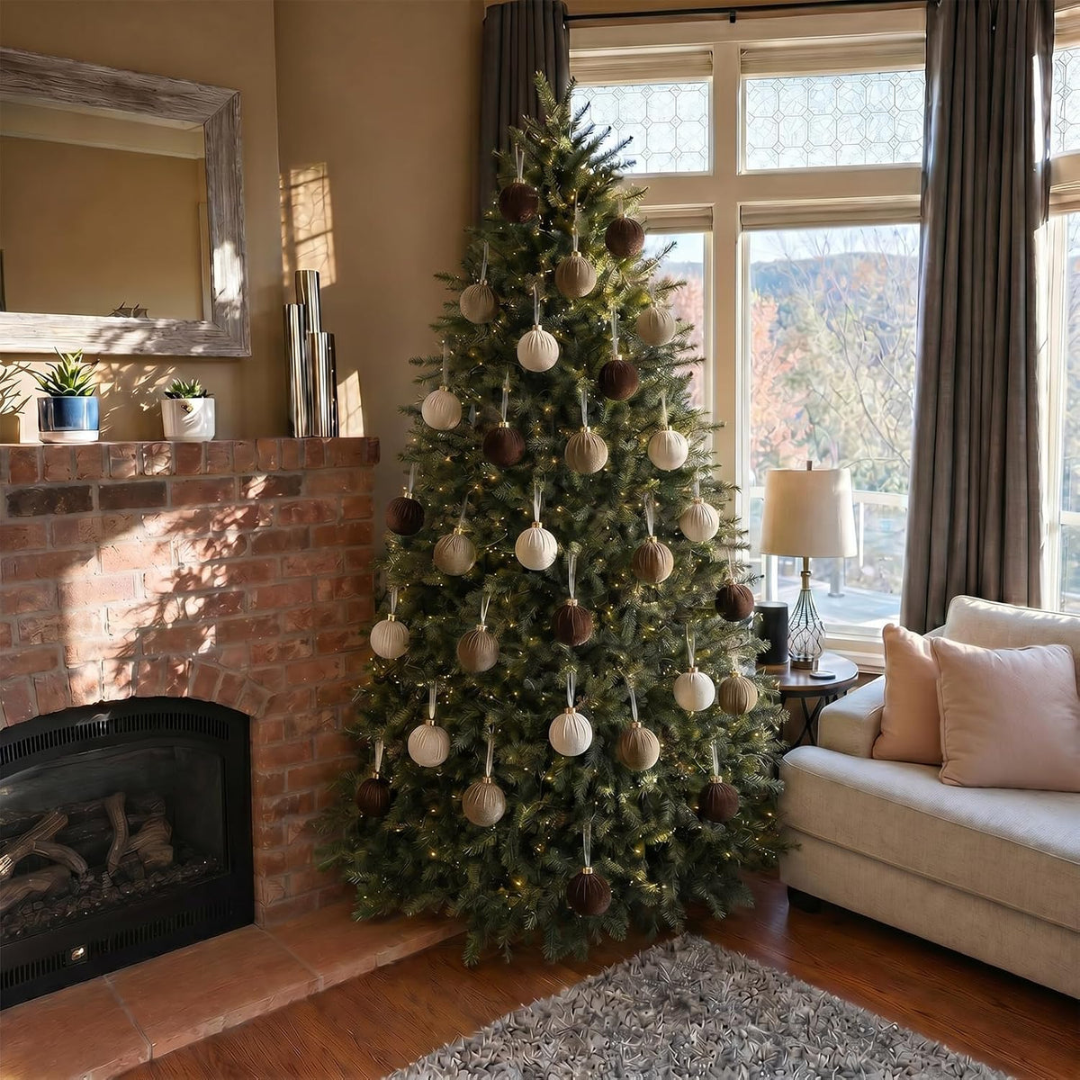 Adornos de bola de Navidad de 15 quilates, decoración de árbol de N...