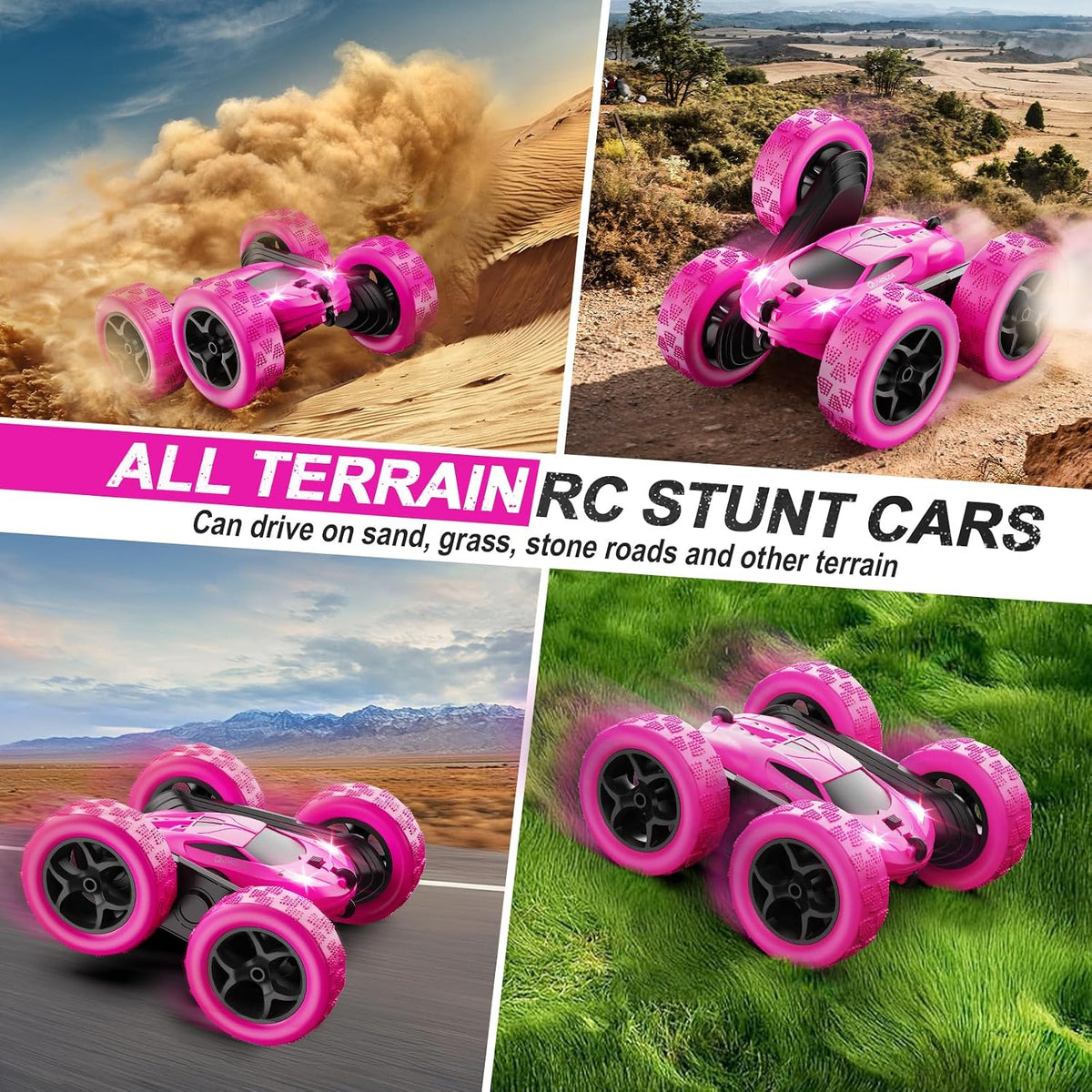 QUNREDA - Autos RC, coche de control remoto rosa para niñas, 2.4 GH...