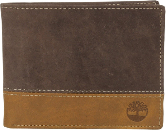 Timberland Billetera plegable de cuero para hombre, color marrón\/m...