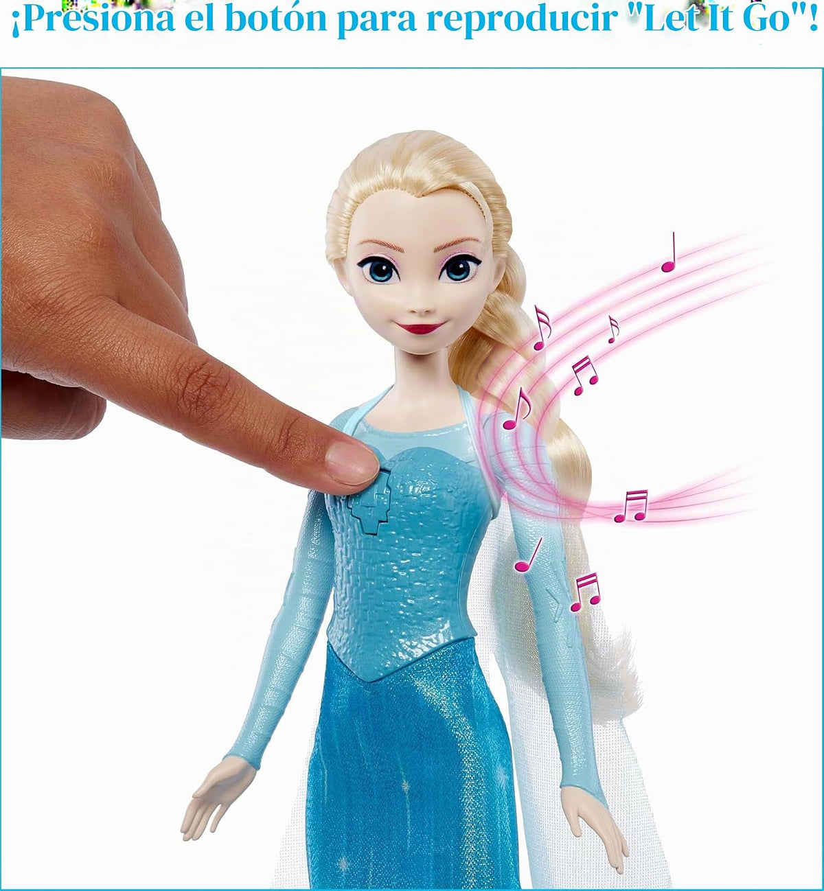 Mattel Muñeca Elsa cantante de Frozen de Disney, canta "Let It...