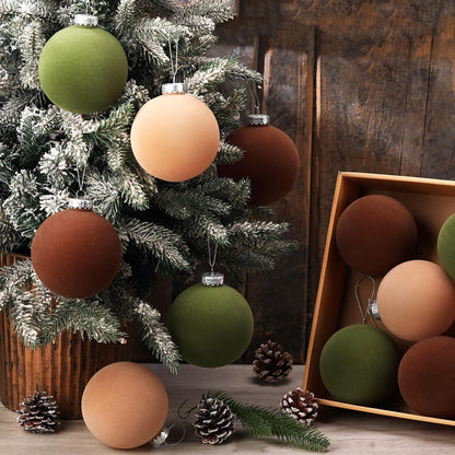 6 adornos grandes de terciopelo de Navidad de 4 pulgadas | Esferas...