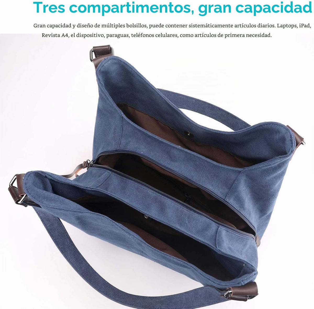 Dourr Bolso para hombro para mujer, con múltiples bolsillos, bolso...